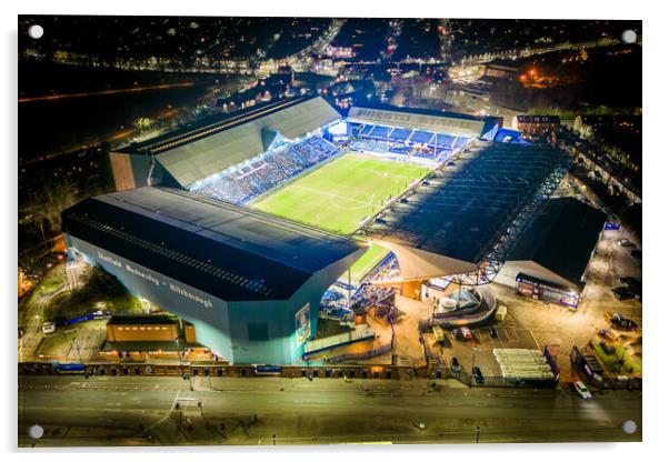 Hillsborough Stadium at Night Acrylic by Apollo Aerial Photography