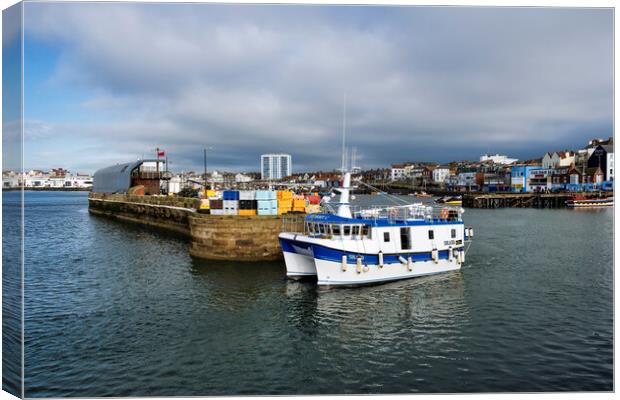 Stormy C leaved Bridlington Harbour Canvas Print by Tim Hill
