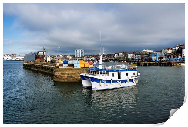 Stormy C leaved Bridlington Harbour Print by Tim Hill