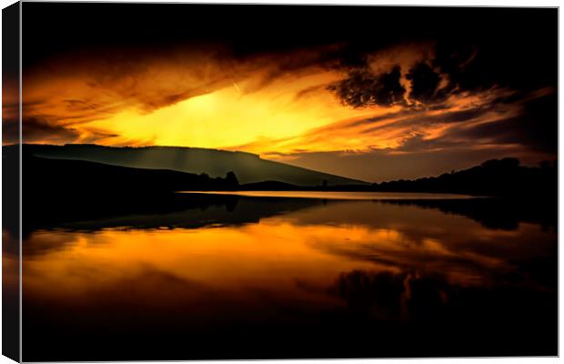Gortin lakes sunset Canvas Print by Arnie Livingston