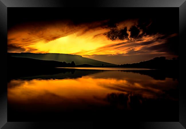 Gortin lakes sunset Framed Print by Arnie Livingston