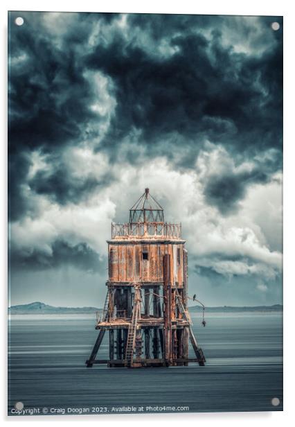 Tayport Pile Lighthouse Acrylic by Craig Doogan
