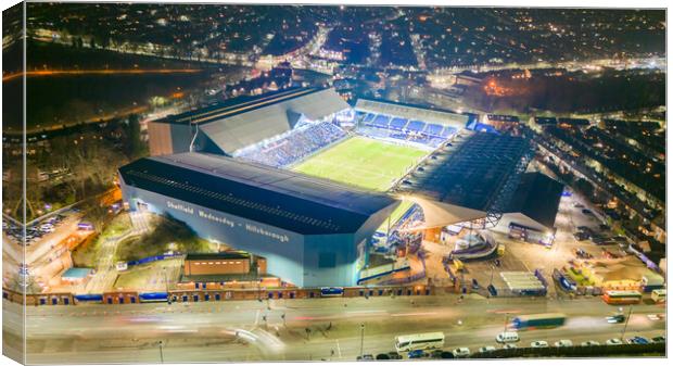Hillsborough Football Stadium at Night Canvas Print by Apollo Aerial Photography