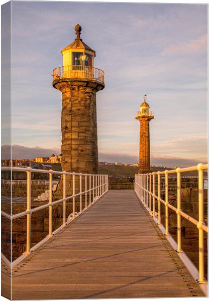 New Whitby East Pier Footbridge Canvas Print by Tim Hill