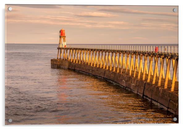 Whitby East Pier Extension Acrylic by Tim Hill