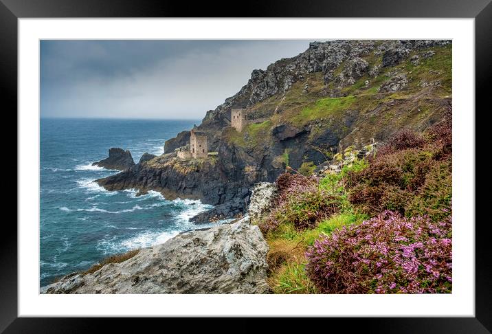 Majestic and Treacherous Botallacks Tin Mines Framed Mounted Print by Tim Hill