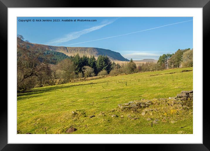 The Upper Taff Valley and Craig y Fan Ddu on the Left  Framed Mounted Print by Nick Jenkins