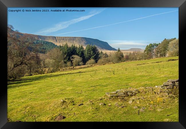 The Upper Taff Valley and Craig y Fan Ddu on the Left  Framed Print by Nick Jenkins