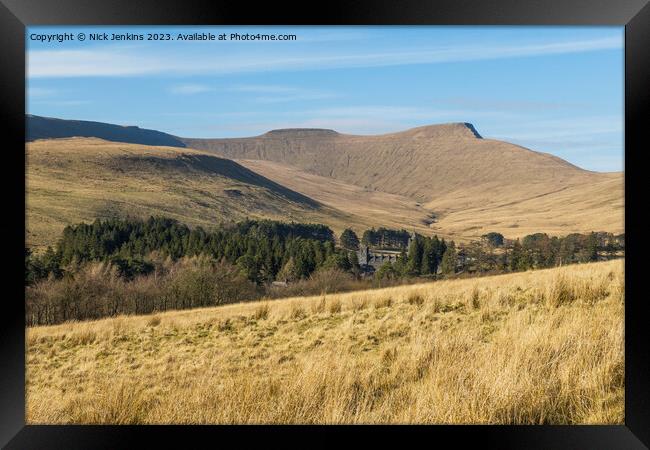 Corn Du and Pen y Fan in the Distance - Central Brecon Beacons Framed Print by Nick Jenkins