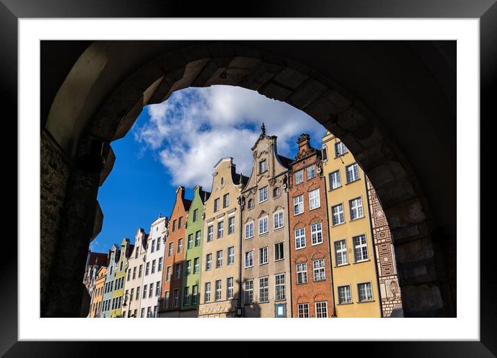 Gdansk Old Town Houses From Green Gate Framed Mounted Print by Artur Bogacki