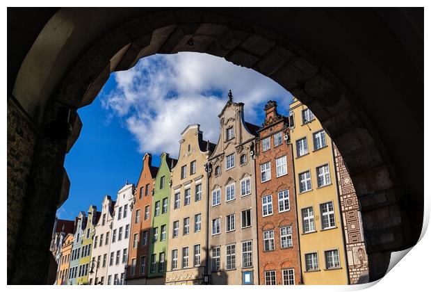 Gdansk Old Town Houses From Green Gate Print by Artur Bogacki