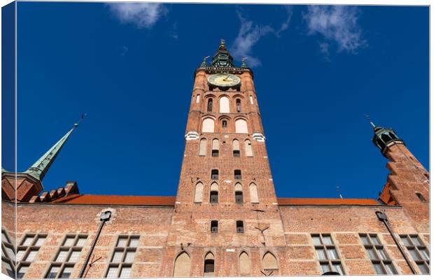 Main Town Hall In City Of Gdansk Canvas Print by Artur Bogacki
