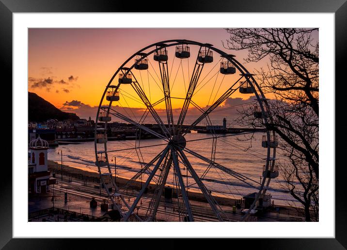 Scarborough Big Wheel and South Bay at Sunrise Framed Mounted Print by Tim Hill
