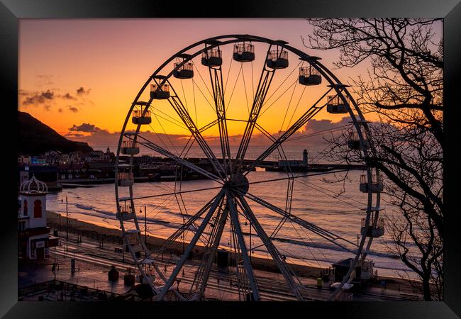 Scarborough Big Wheel and South Bay at Sunrise Framed Print by Tim Hill