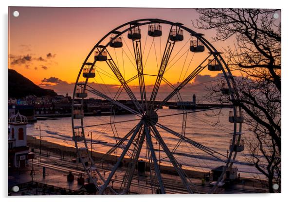 Scarborough Big Wheel and South Bay at Sunrise Acrylic by Tim Hill