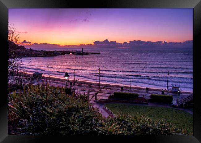 Radiant Sunrise at Scarborough Framed Print by Tim Hill