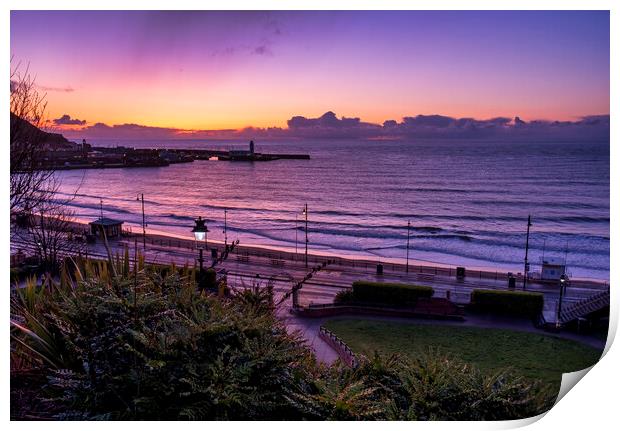 Radiant Sunrise at Scarborough Print by Tim Hill