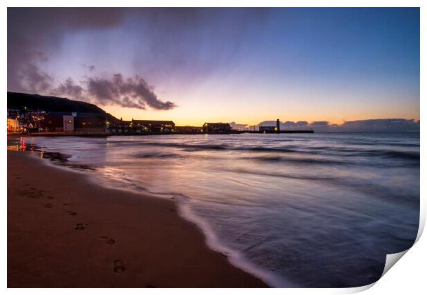 Scarborough South Bay at Dawn Print by Tim Hill