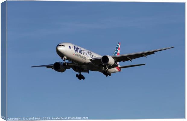 American Airlines Boeing 777-223 Canvas Print by David Pyatt