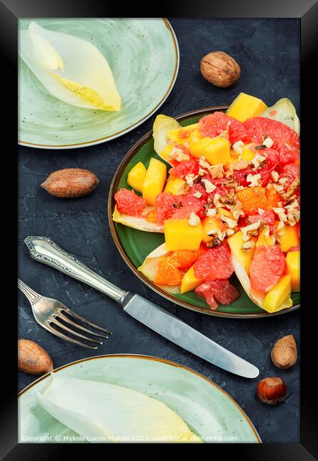 Fruit and chicory salad. Framed Print by Mykola Lunov Mykola