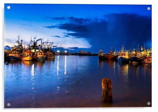 Scarborough Harbour Acrylic by Tim Hill