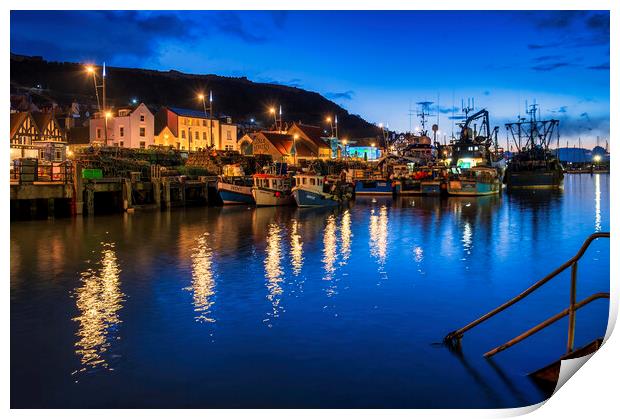 Serenity of Scarborough Harbour Print by Tim Hill