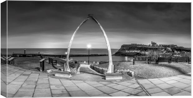 Whitby Whalebones Black and White Canvas Print by Tim Hill