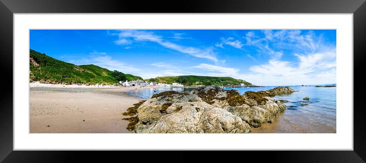 Porthdinllaen Beach Panoramic Framed Mounted Print by Tim Hill