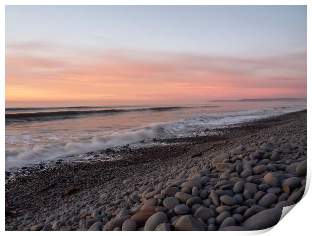 Pebble Ridge sunset Print by Tony Twyman