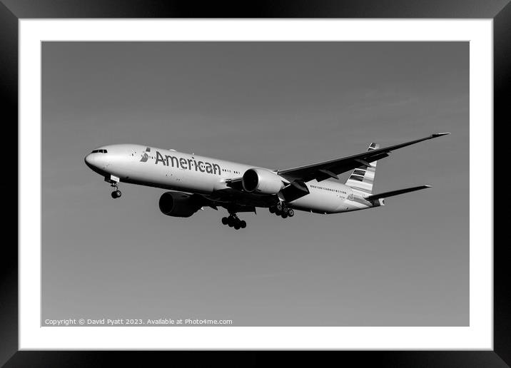 American Airlines Boeing 777-323     Framed Mounted Print by David Pyatt
