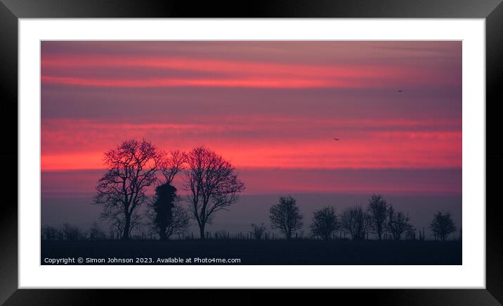 sunrise sky Framed Mounted Print by Simon Johnson