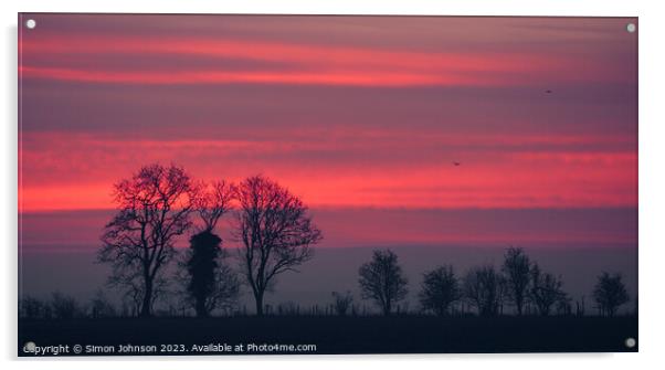sunrise sky Acrylic by Simon Johnson