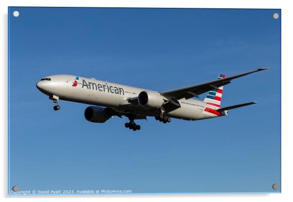 American Airlines Boeing 777-323     Acrylic by David Pyatt