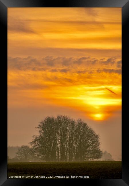 Cotswold dawn Framed Print by Simon Johnson
