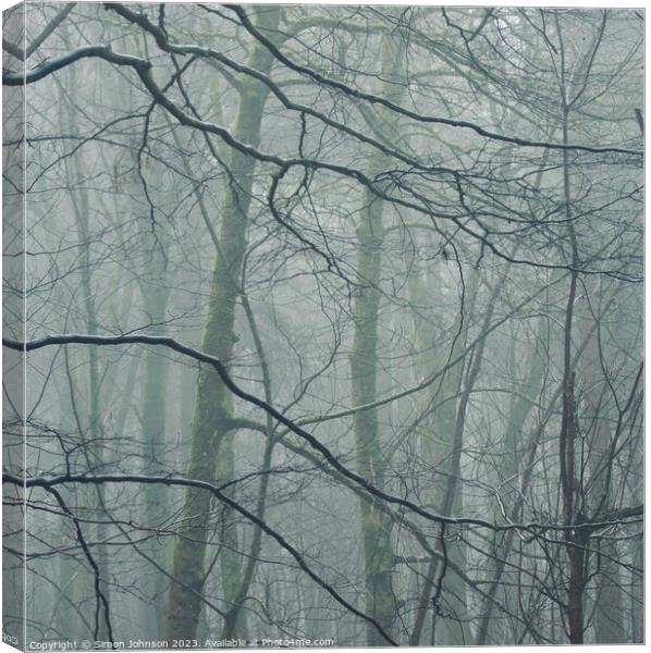 Woodland architecture  Canvas Print by Simon Johnson