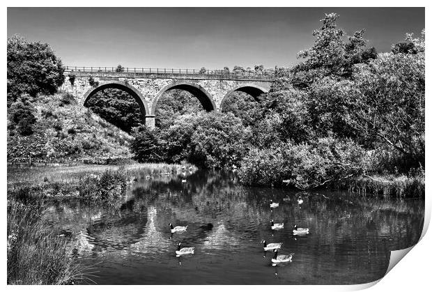 Headstone Viaduct & River Wye, Monsal Dale, Peak District Print by Darren Galpin