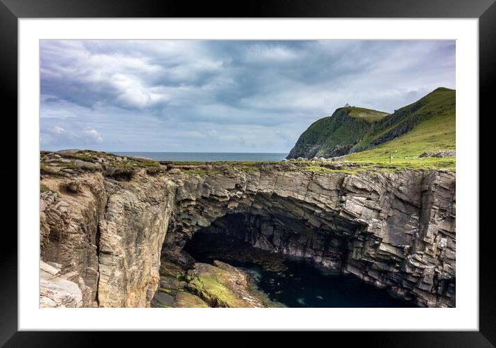 Sea cave on North Rona Framed Mounted Print by Peter Bardsley
