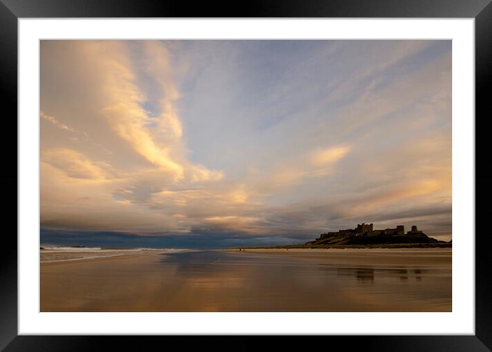 Bamburgh Evening Framed Mounted Print by Steve Smith