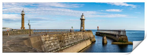 Whitby pier panoramic Print by Tim Hill