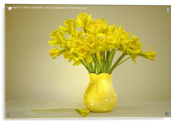 Daffodils  Acrylic by Alison Chambers