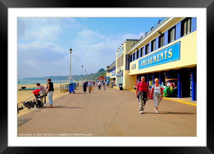 Promenade, Bournemouth, Dorset. Framed Mounted Print by john hill