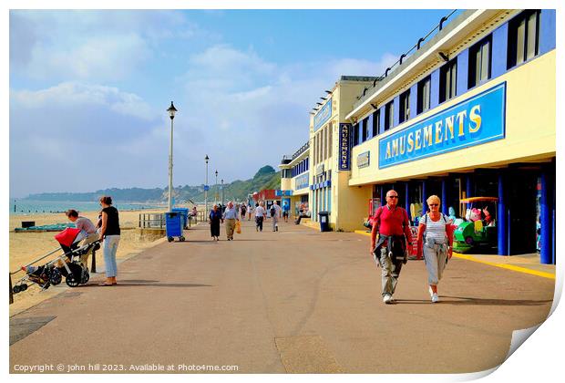 Promenade, Bournemouth, Dorset. Print by john hill
