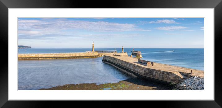 Whitby Harbour Entrance Panoramic Framed Mounted Print by Tim Hill