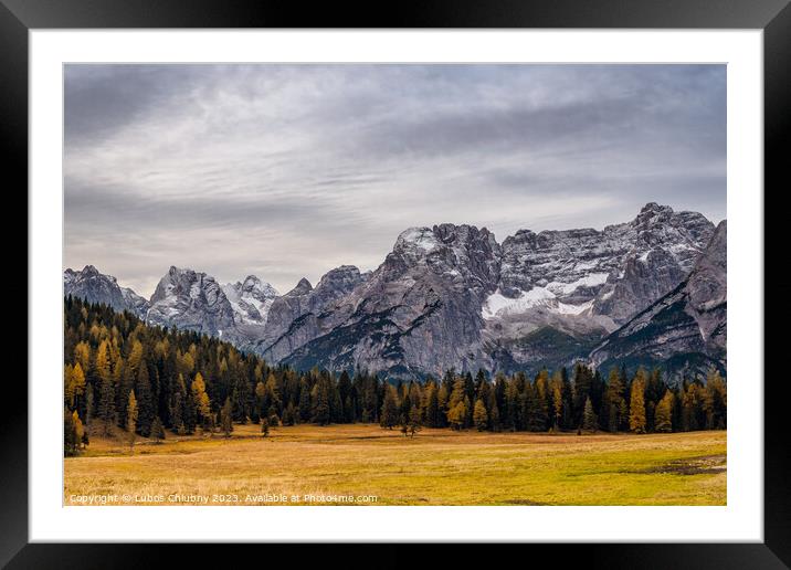 Scenic landscape of Dolomites, Belluno Province, Dolomiti Alps Framed Mounted Print by Lubos Chlubny