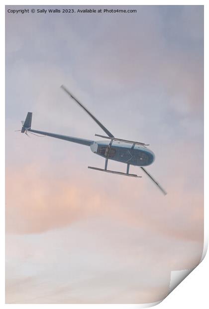 Helicopter flying  Print by Sally Wallis