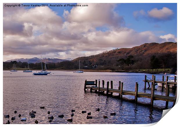 Dawn at Ambleside Print by Trevor Kersley RIP