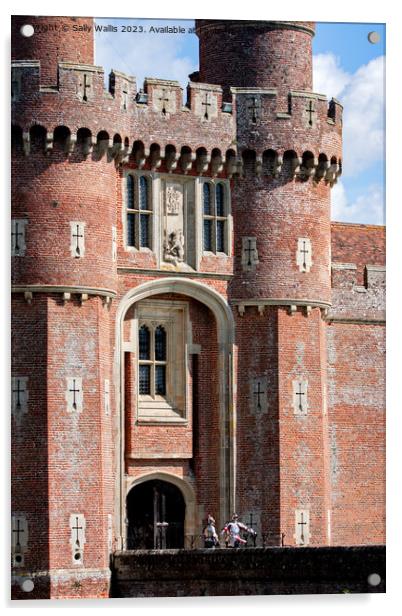 Herstmonceux Castle entrance Acrylic by Sally Wallis