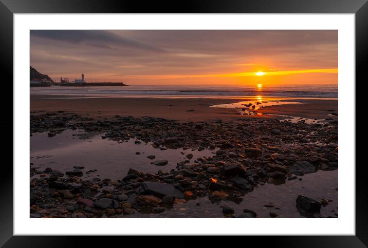 Scarborough South Beach Sunrise Framed Mounted Print by Tim Hill