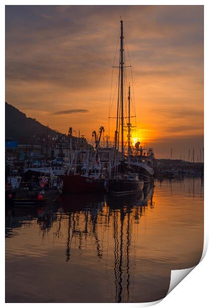 Scarborough Harbour Sunrise Print by Tim Hill