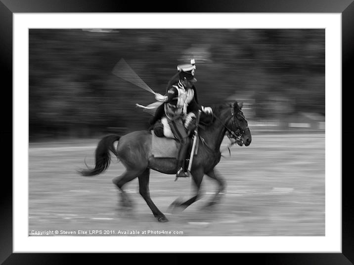 Blurred Galloping Horseman Framed Mounted Print by Steven Else ARPS